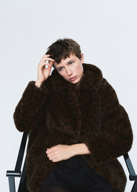 Leopard Fur Effect Coat