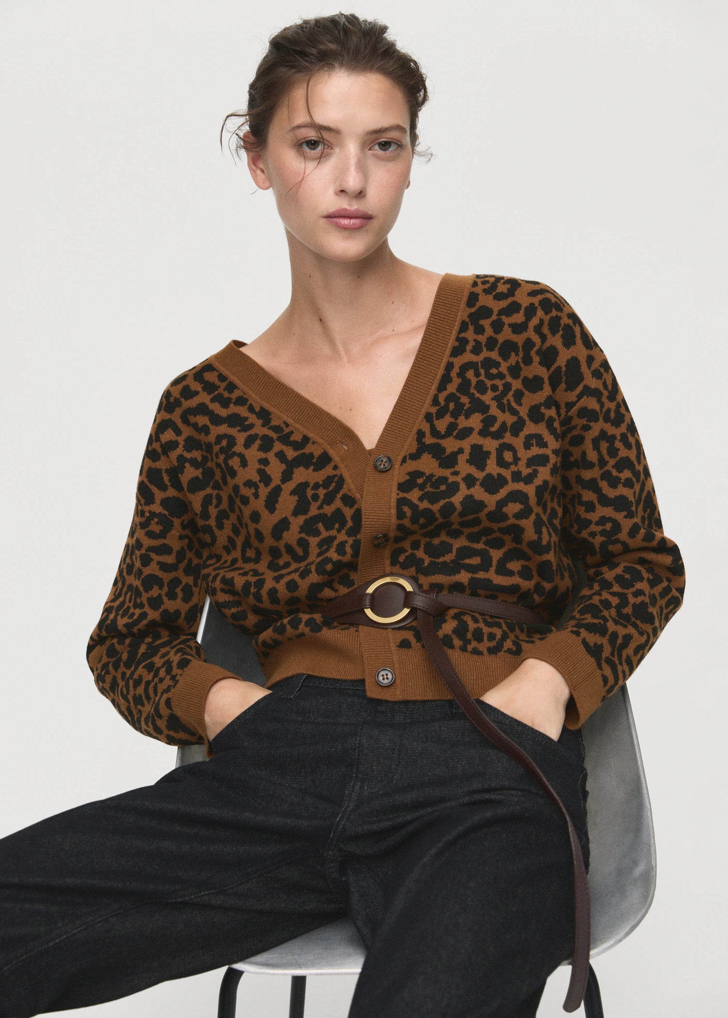 Leopard Knit Cardigan