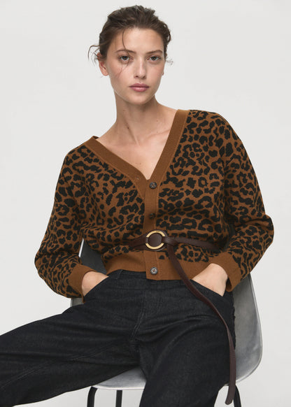Leopard Knit Cardigan