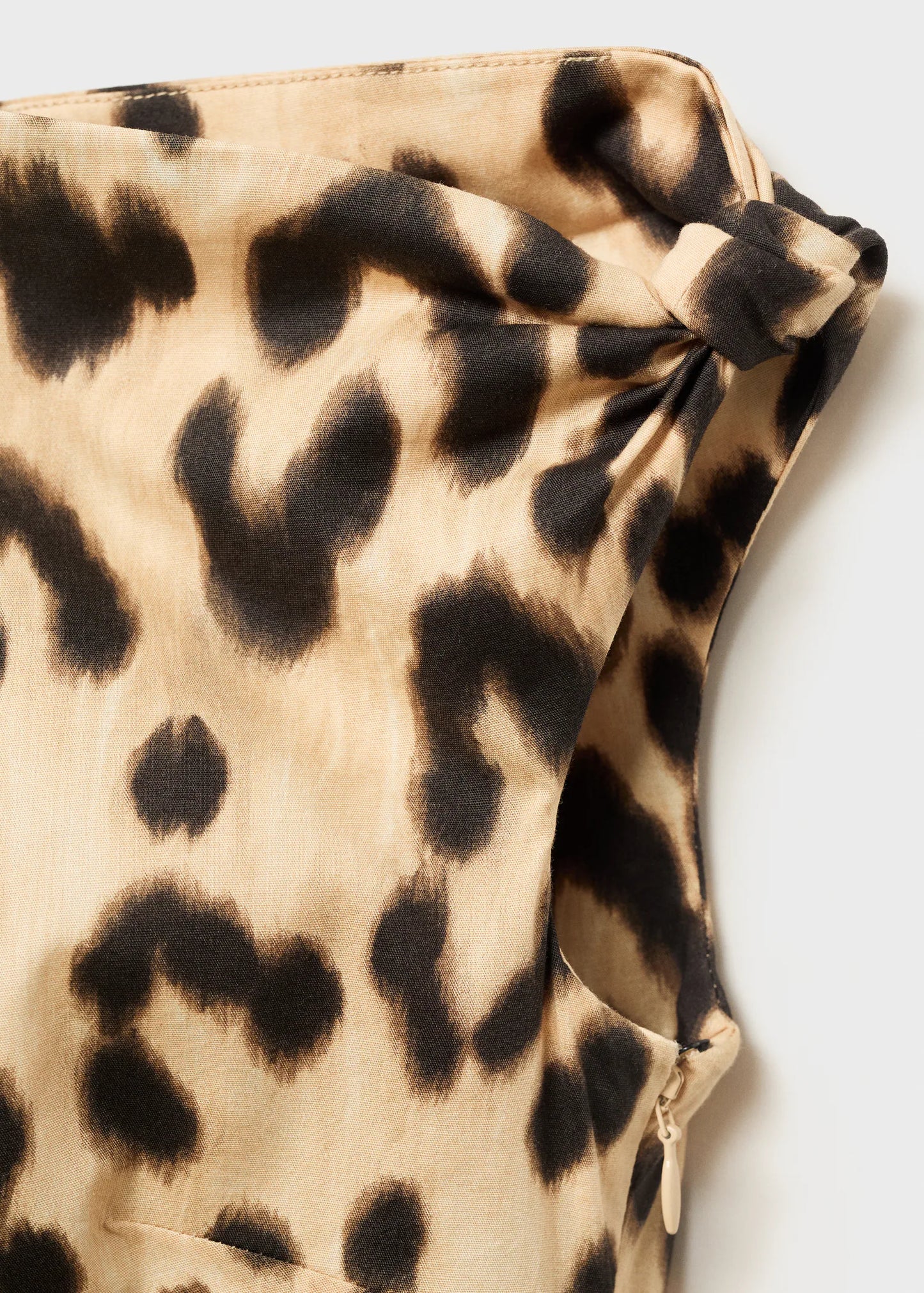 Leopard Print Asymmetrical Neckline Dress