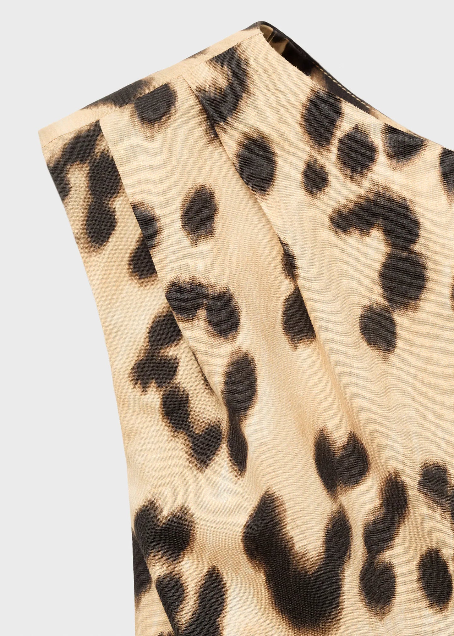 Leopard Print Asymmetrical Neckline Dress