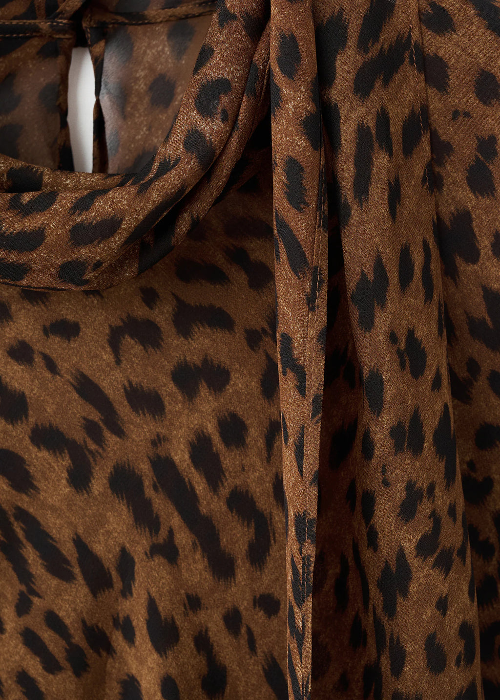 Leopard Print Blouse With Scarf