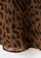 Leopard Print Blouse With Scarf