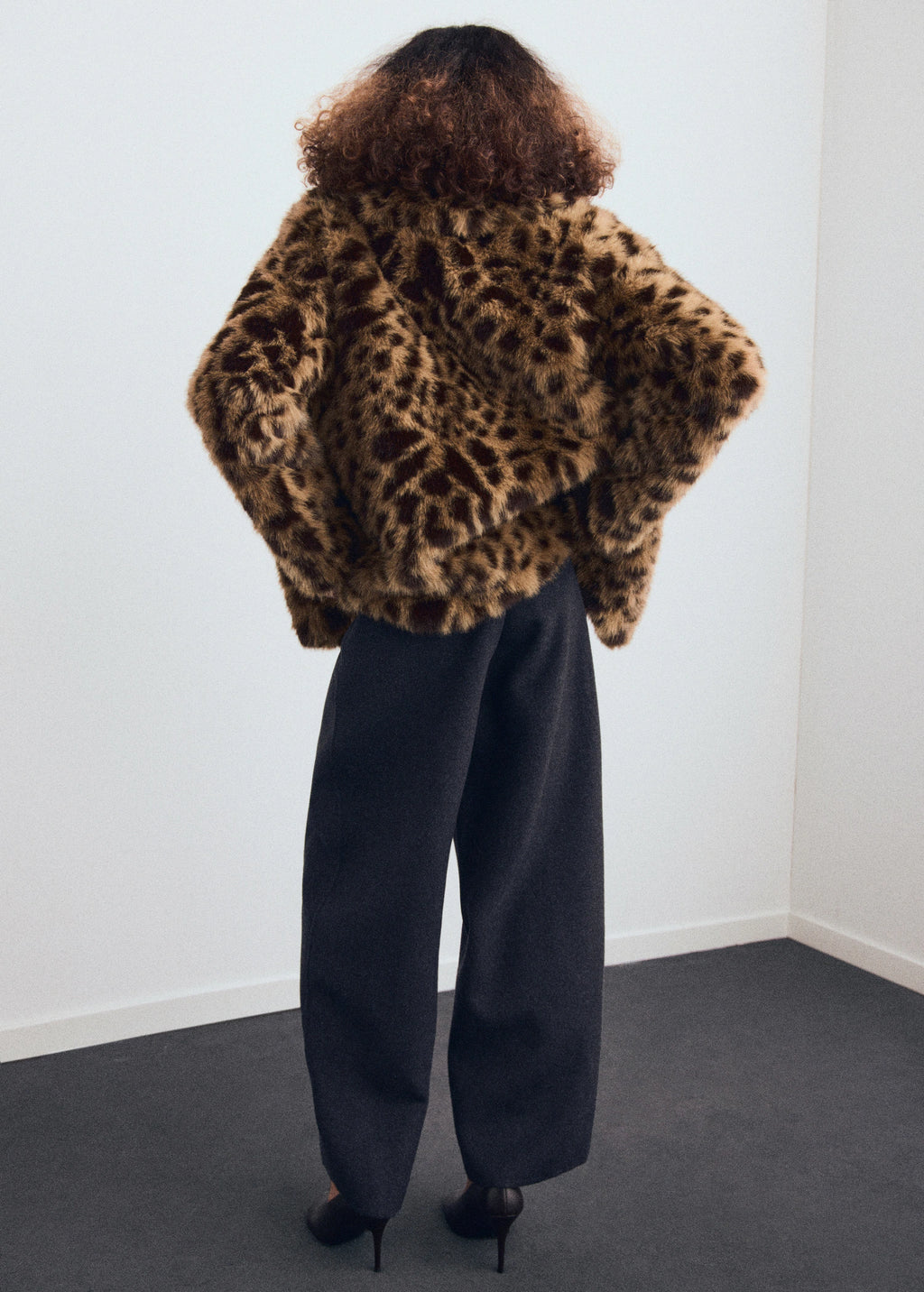 Leopard Print Fur Effect Coat