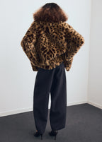 Leopard Print Fur Effect Coat