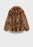 Leopard Print Fur Effect Coat
