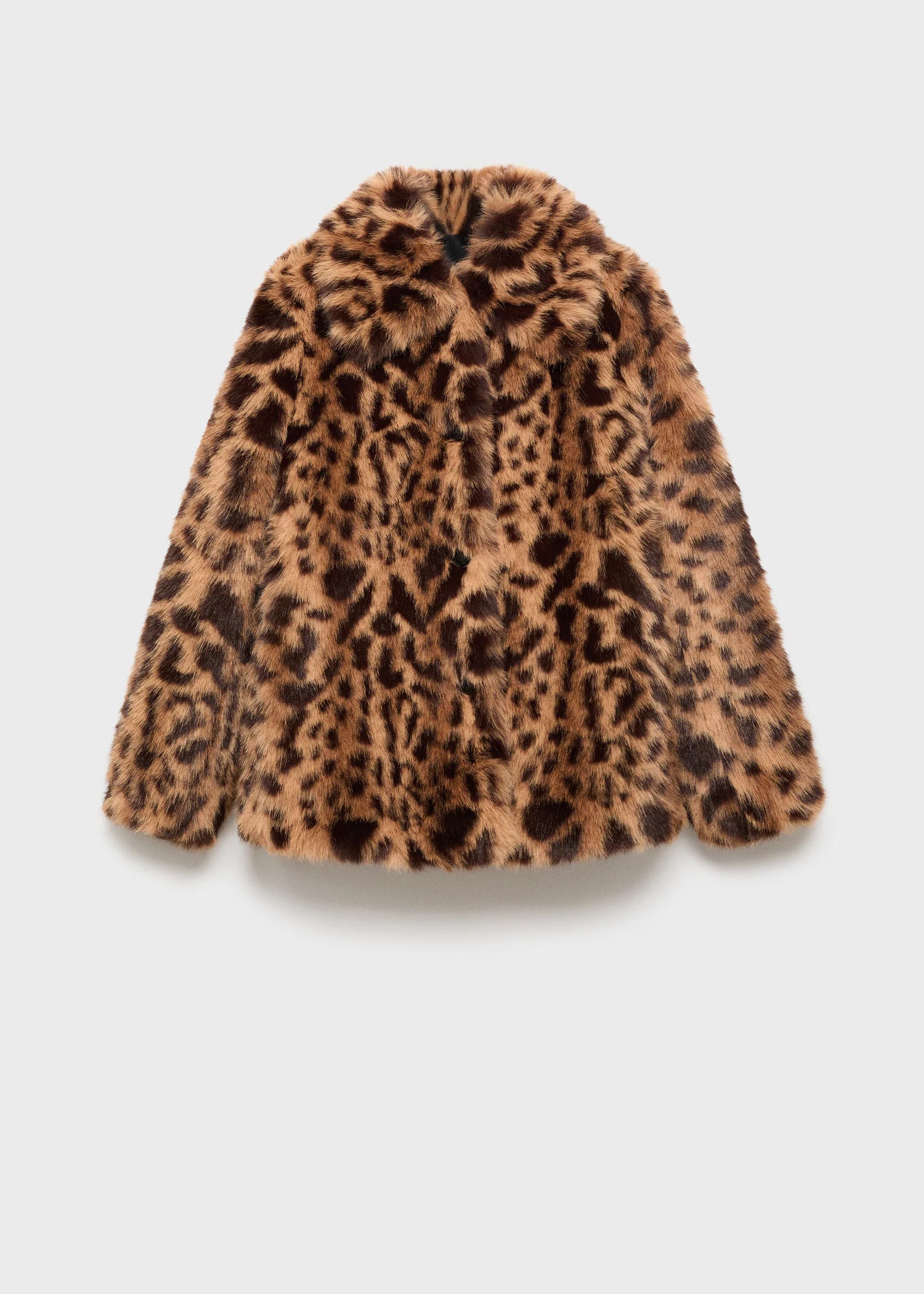 Leopard Print Fur Effect Coat