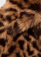 Leopard Print Fur Effect Coat