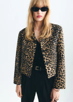 Leopard Print Jacket With Buttons