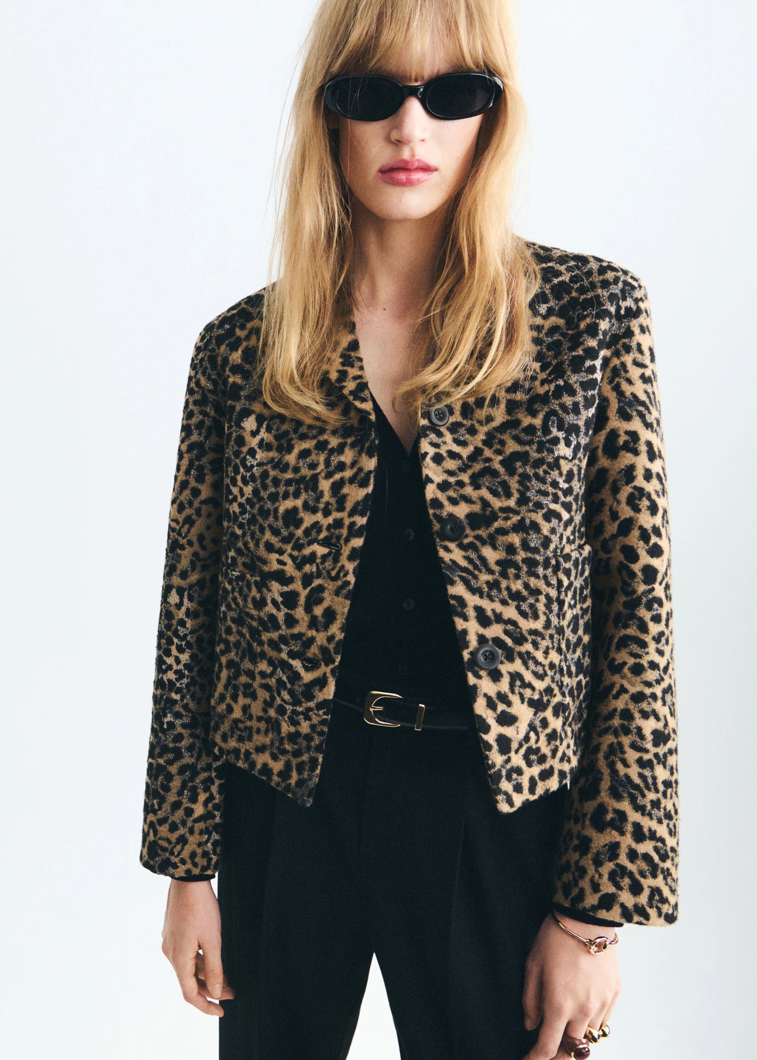 Leopard Print Jacket With Buttons