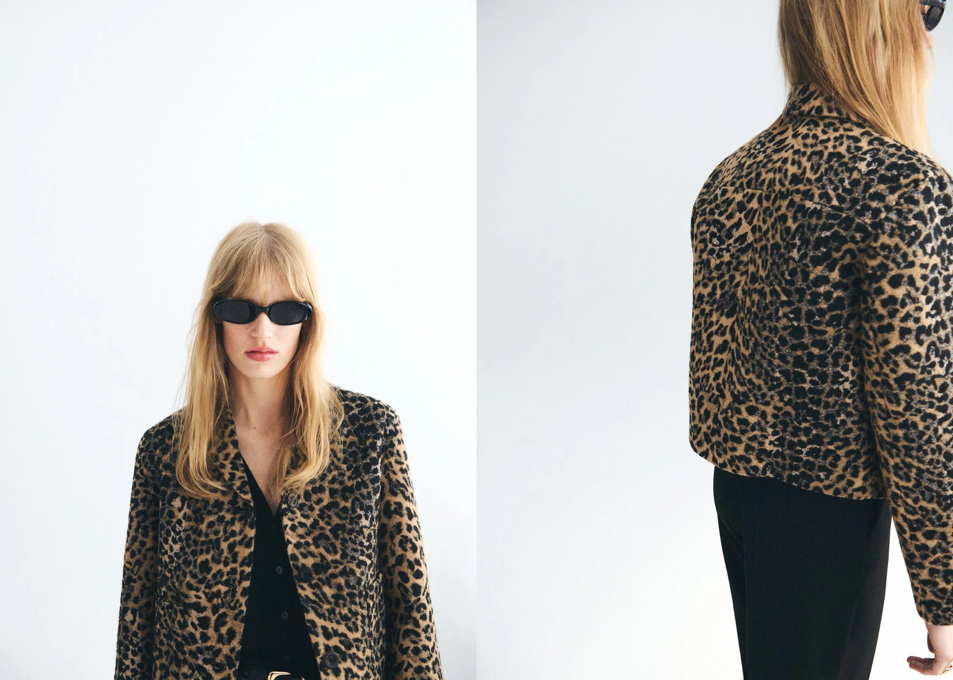 Leopard Print Jacket With Buttons