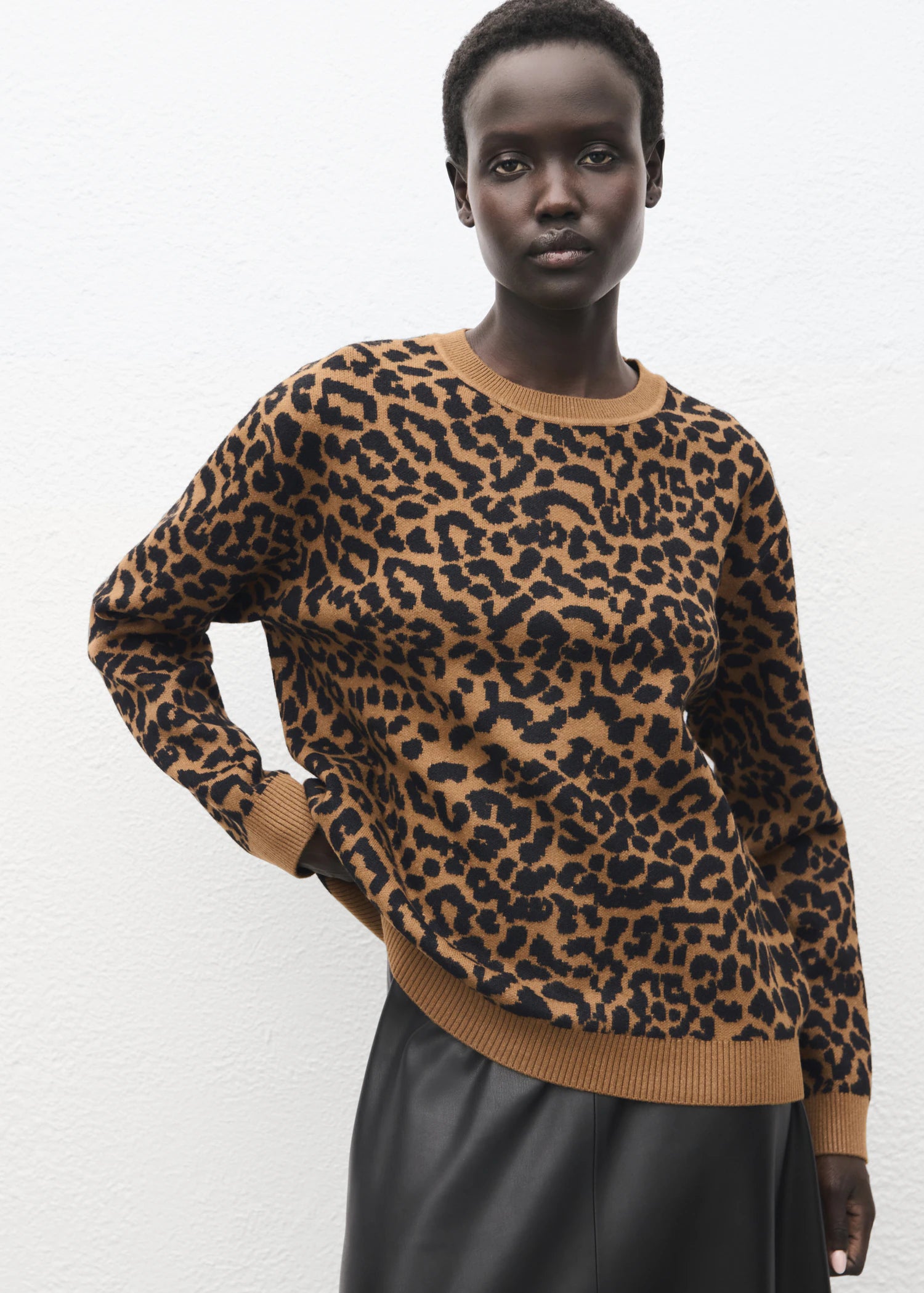 Leopard Print Knitted Sweater