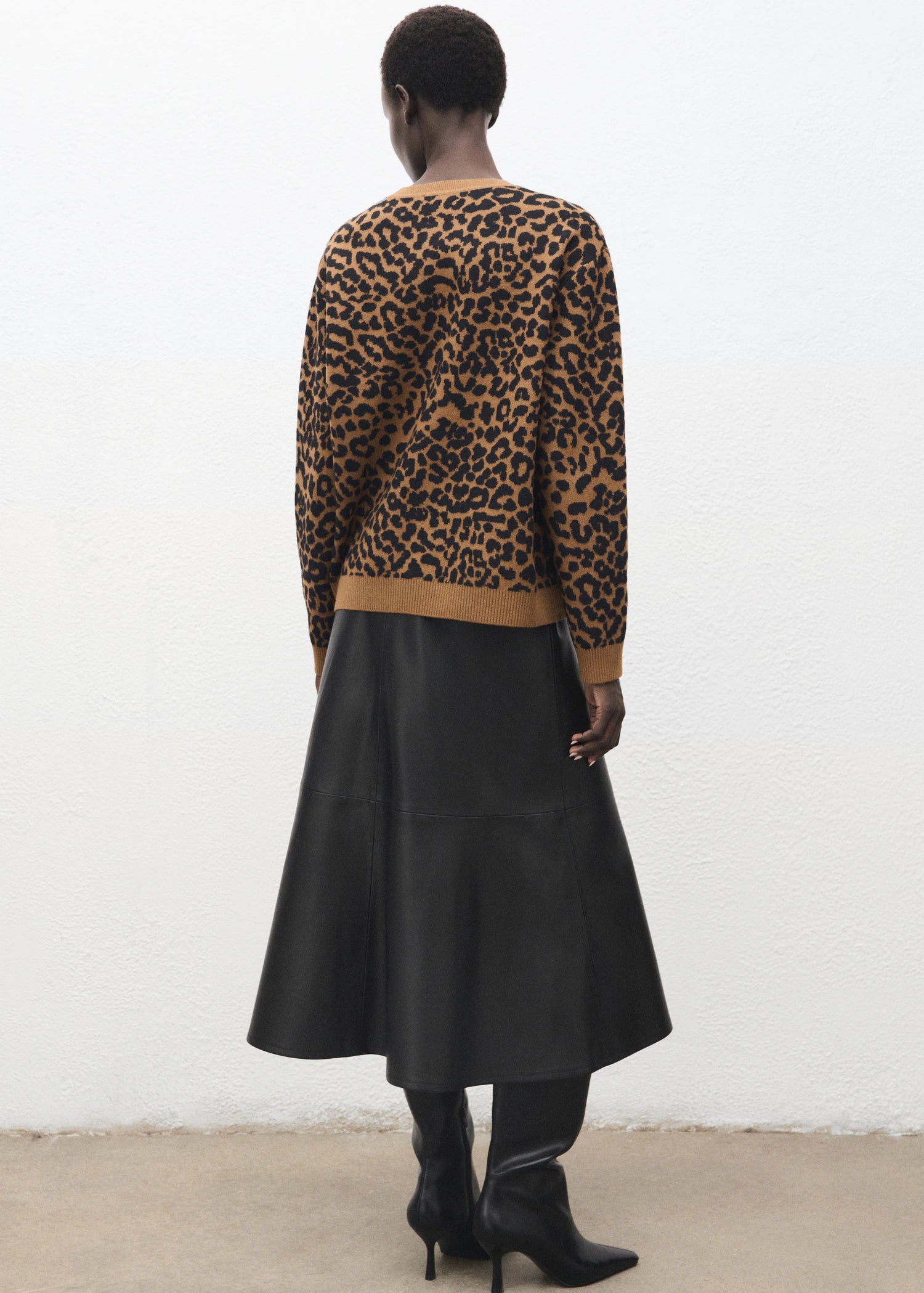 Leopard Print Knitted Sweater