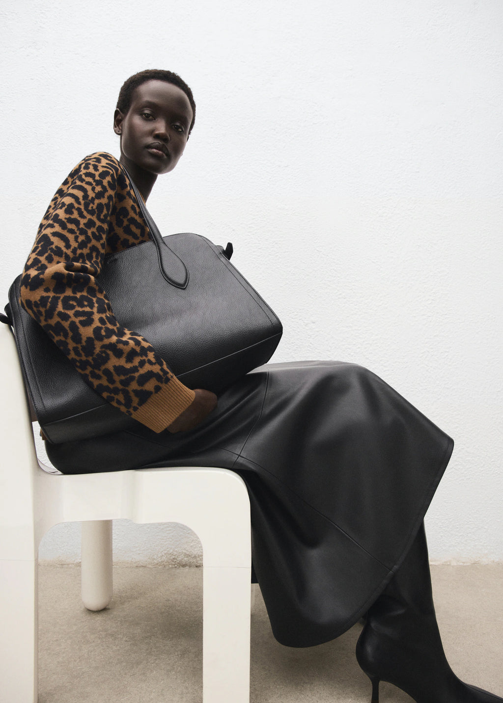 Leopard Print Knitted Sweater