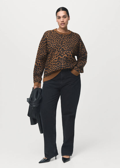 Leopard Print Knitted Sweater