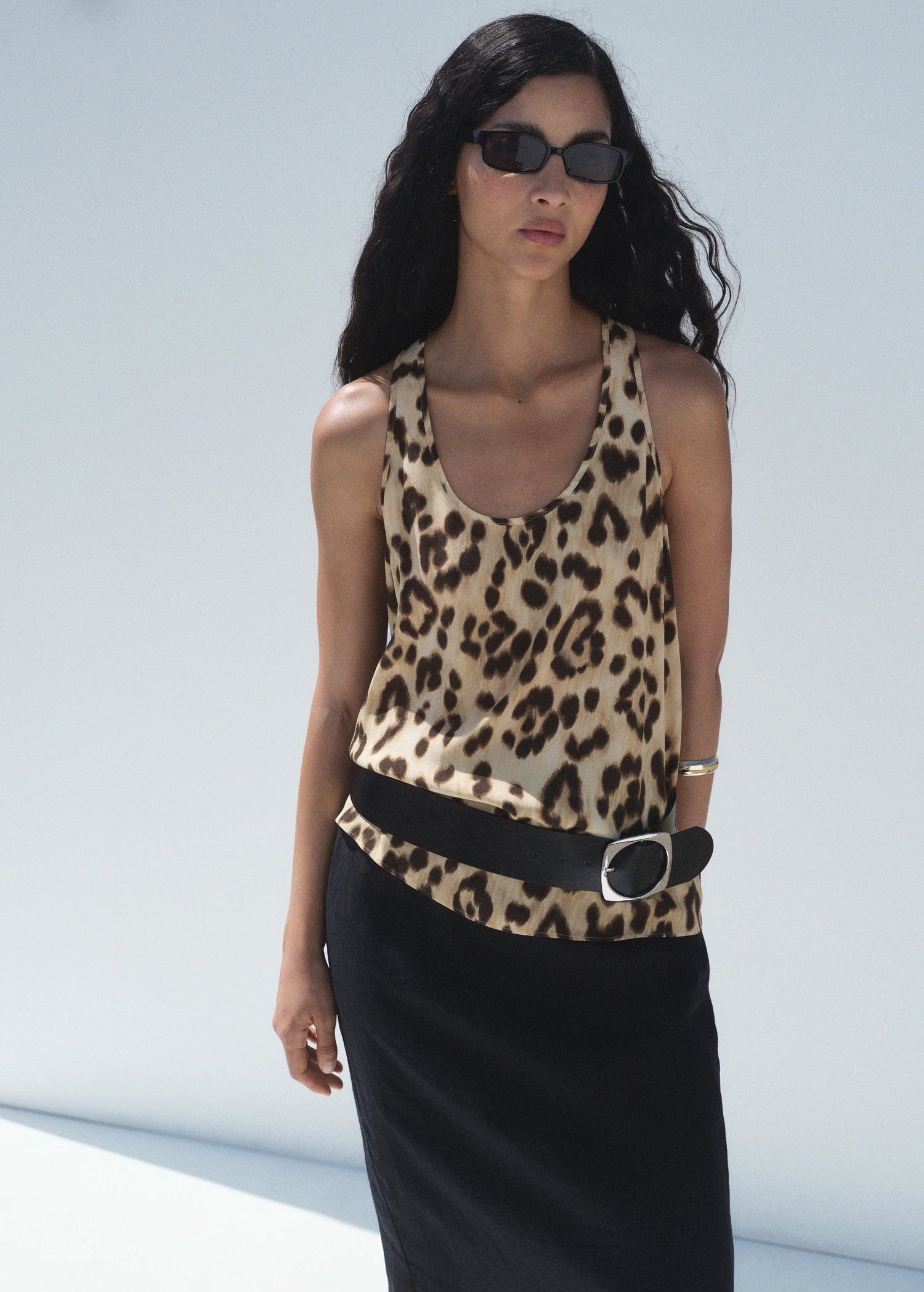 Leopard Print Low Cut Top