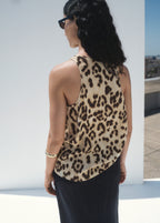 Leopard Print Low Cut Top