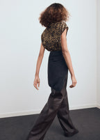 Leopard Print Satin Blouse