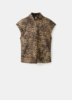 Leopard Print Satin Blouse