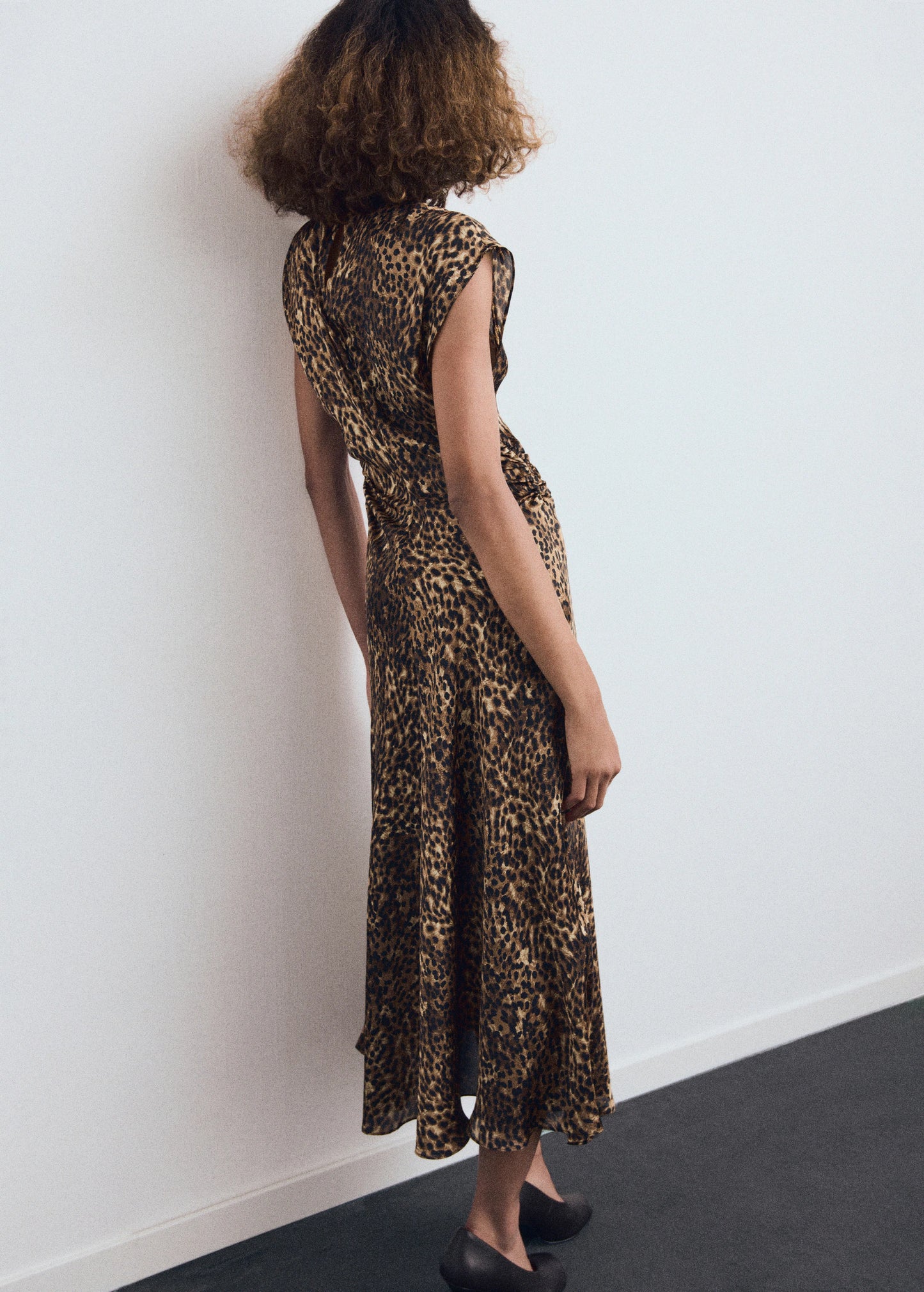 Leopard Print Satin Dress
