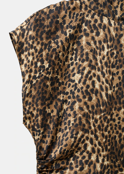 Leopard Print Satin Dress