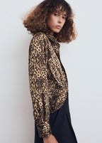Leopard Print Satin Shirt