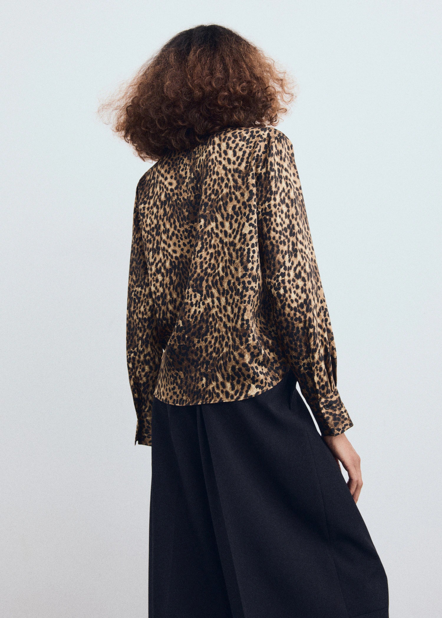 Leopard Print Satin Shirt