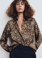 Leopard Print Satin Shirt