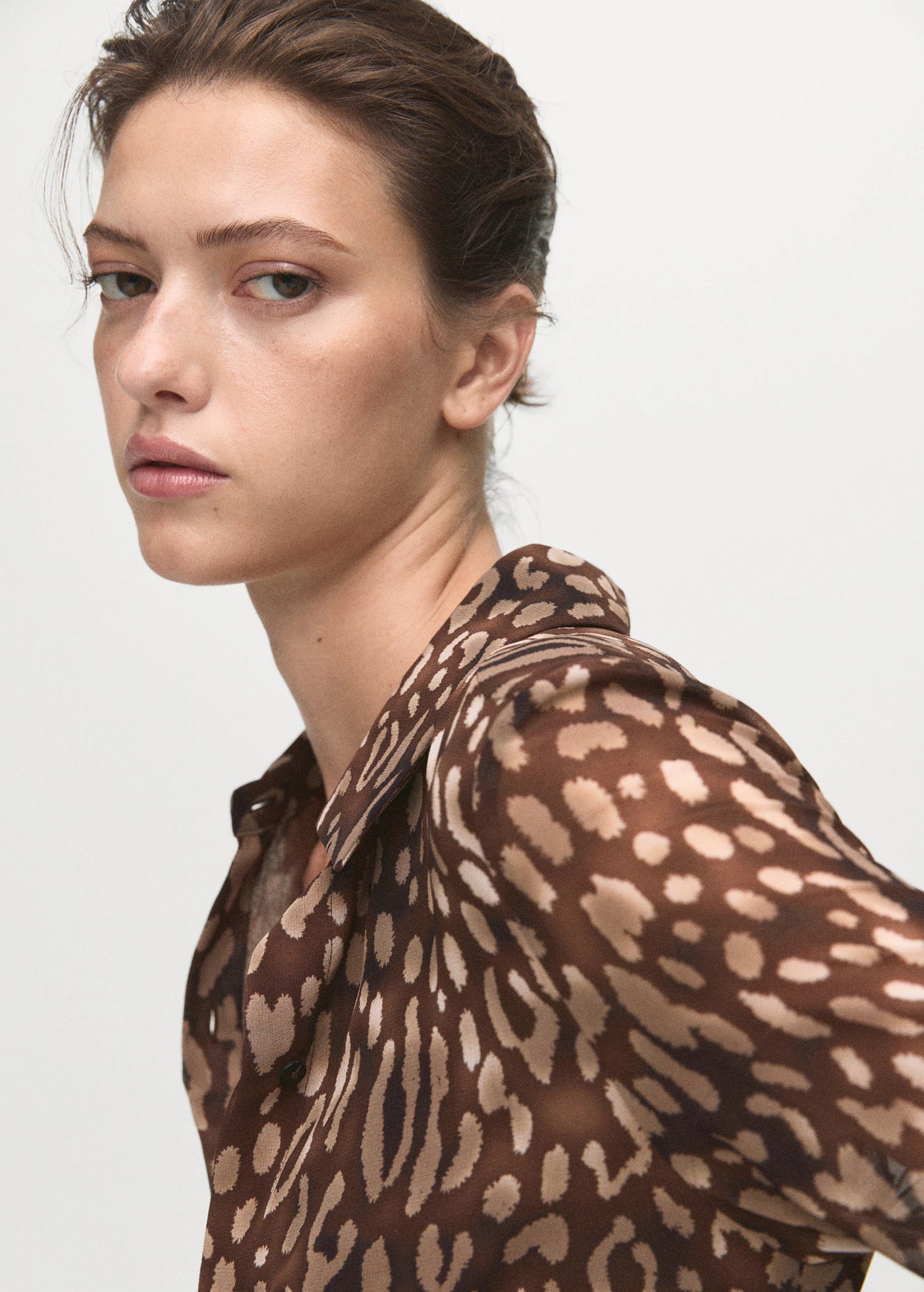 Leopard Print Shirt Dress With Belt