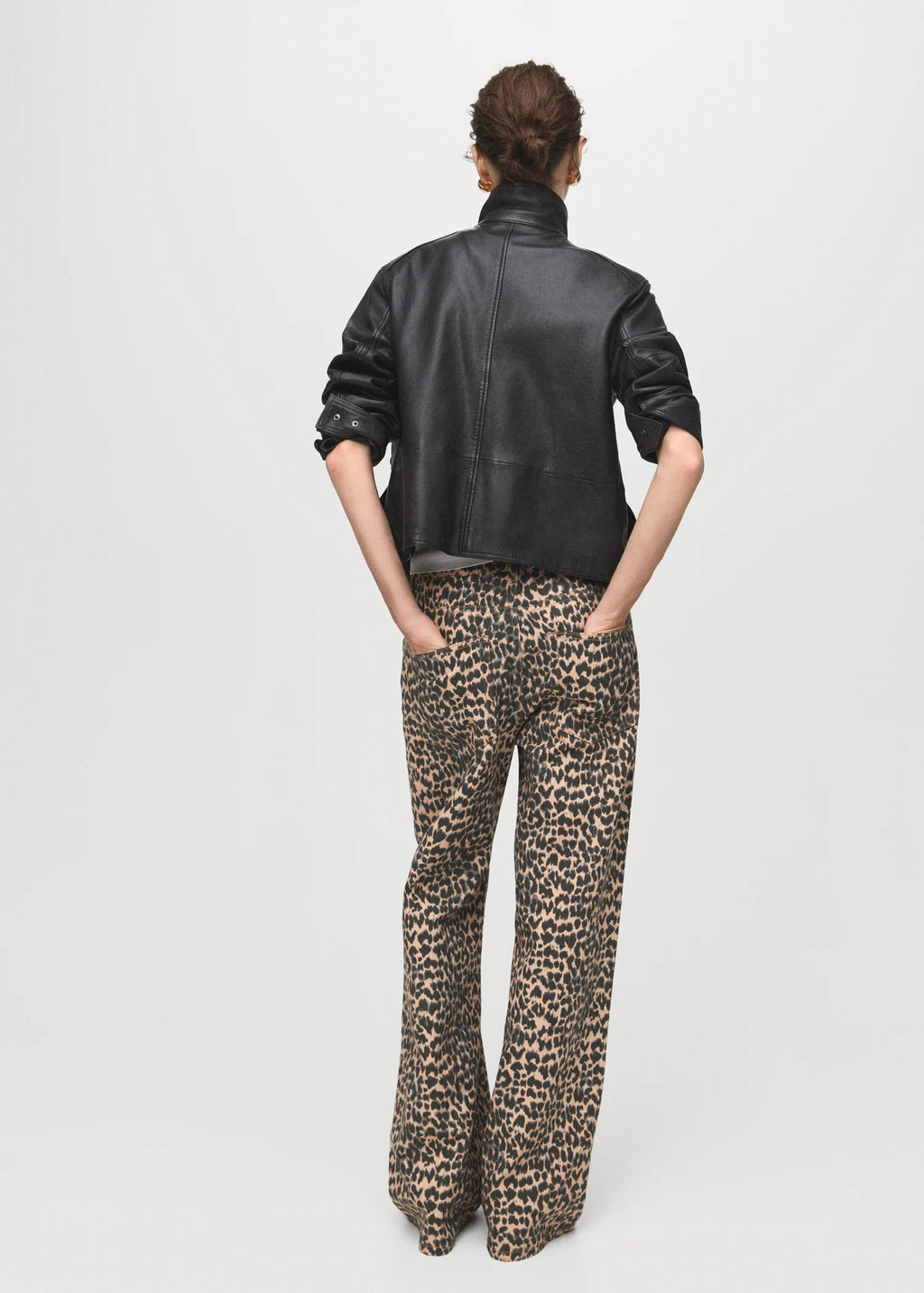 Leopard Print Straight Jeans
