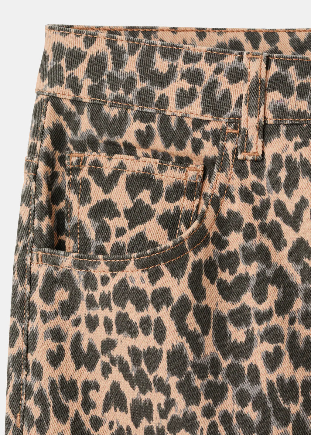 Leopard Print Straight Jeans