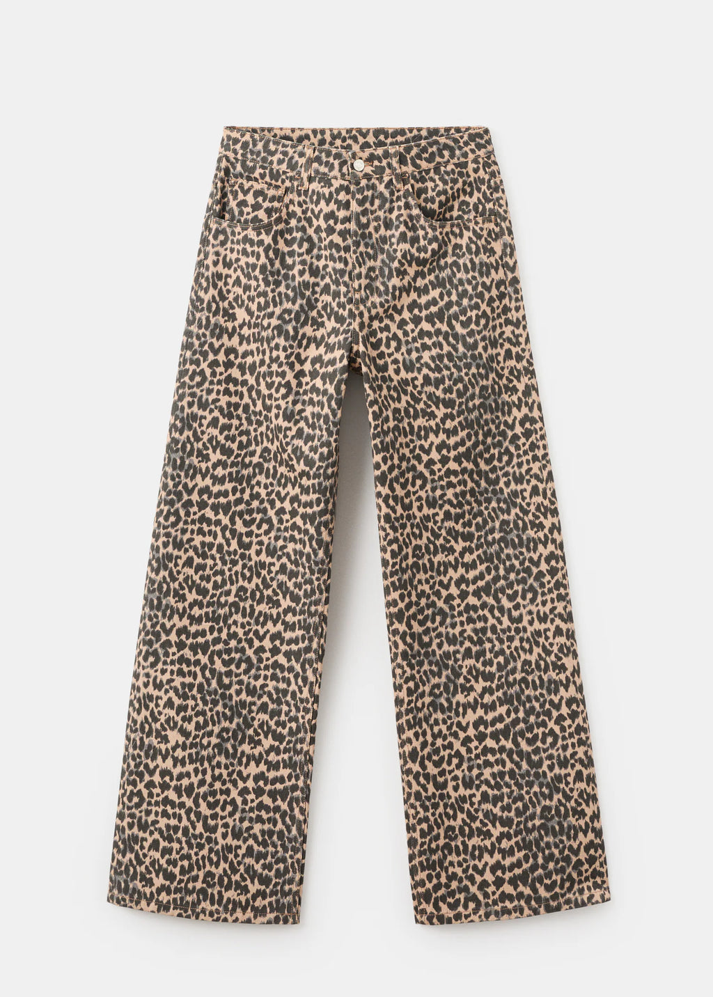 Leopard Print Straight Jeans