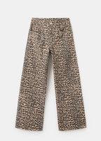 Leopard Print Straight Jeans