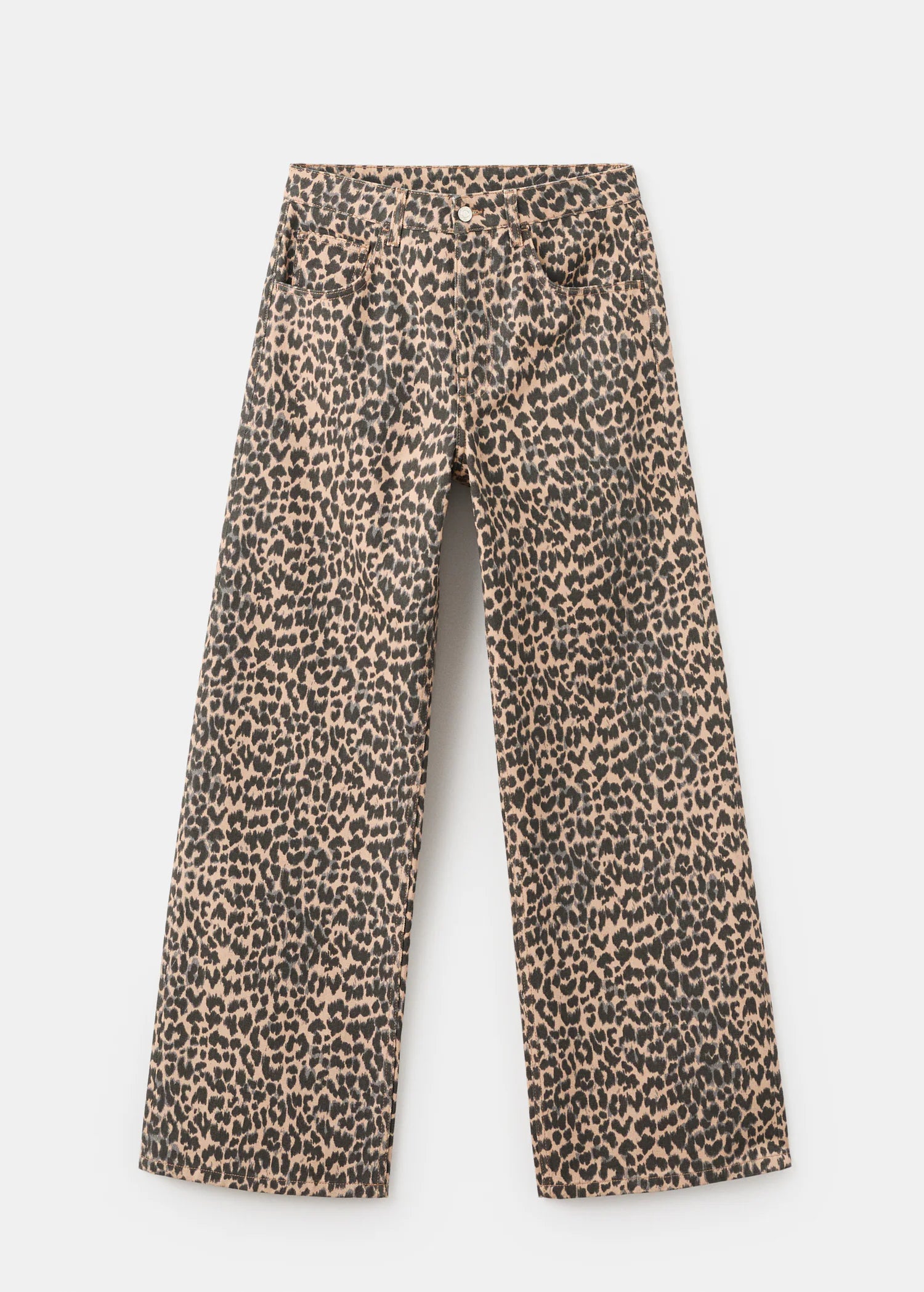 Leopard Print Straight Jeans