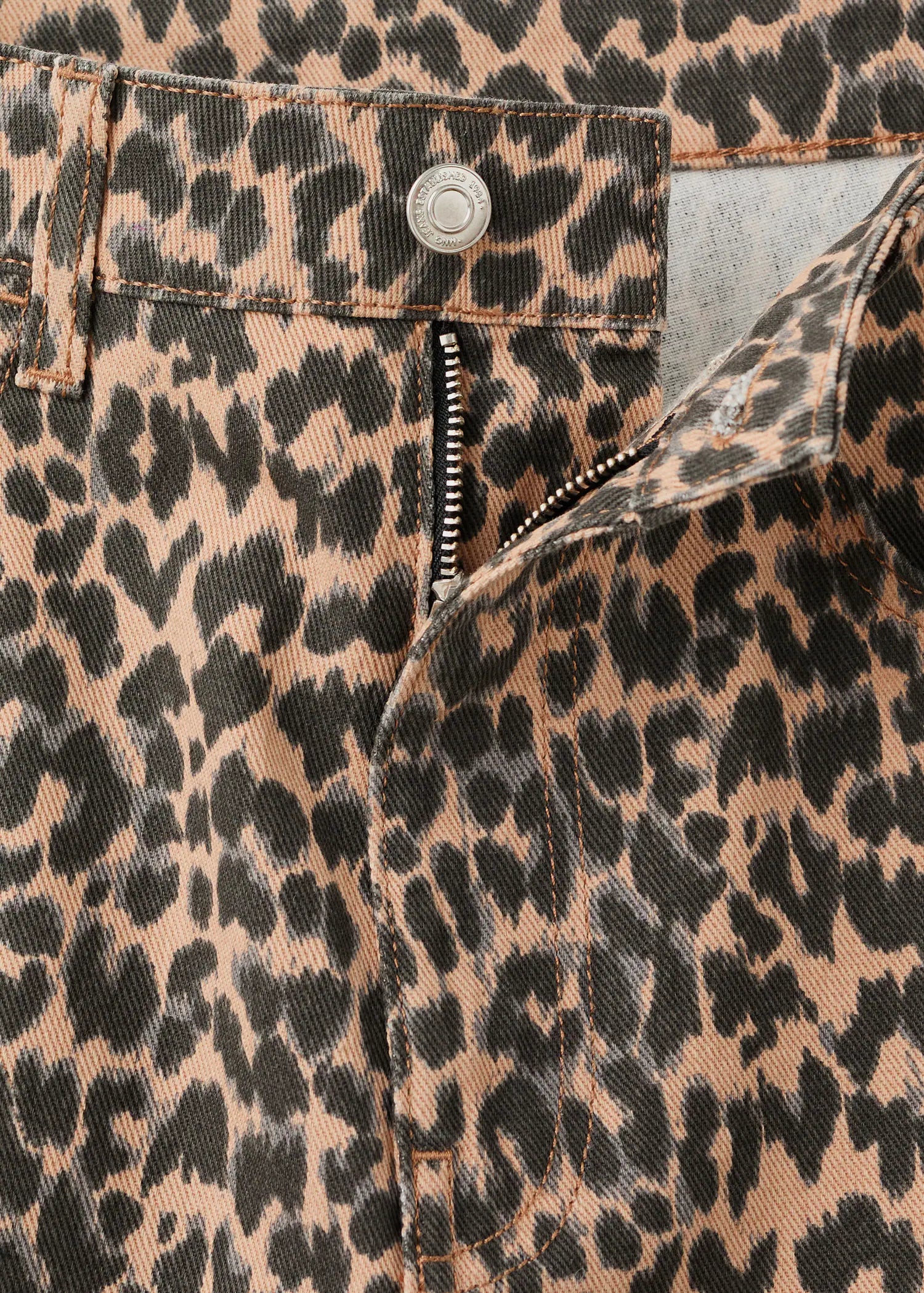 Leopard Print Straight Jeans