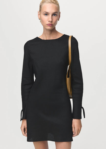 Linen Dress With Back Opening