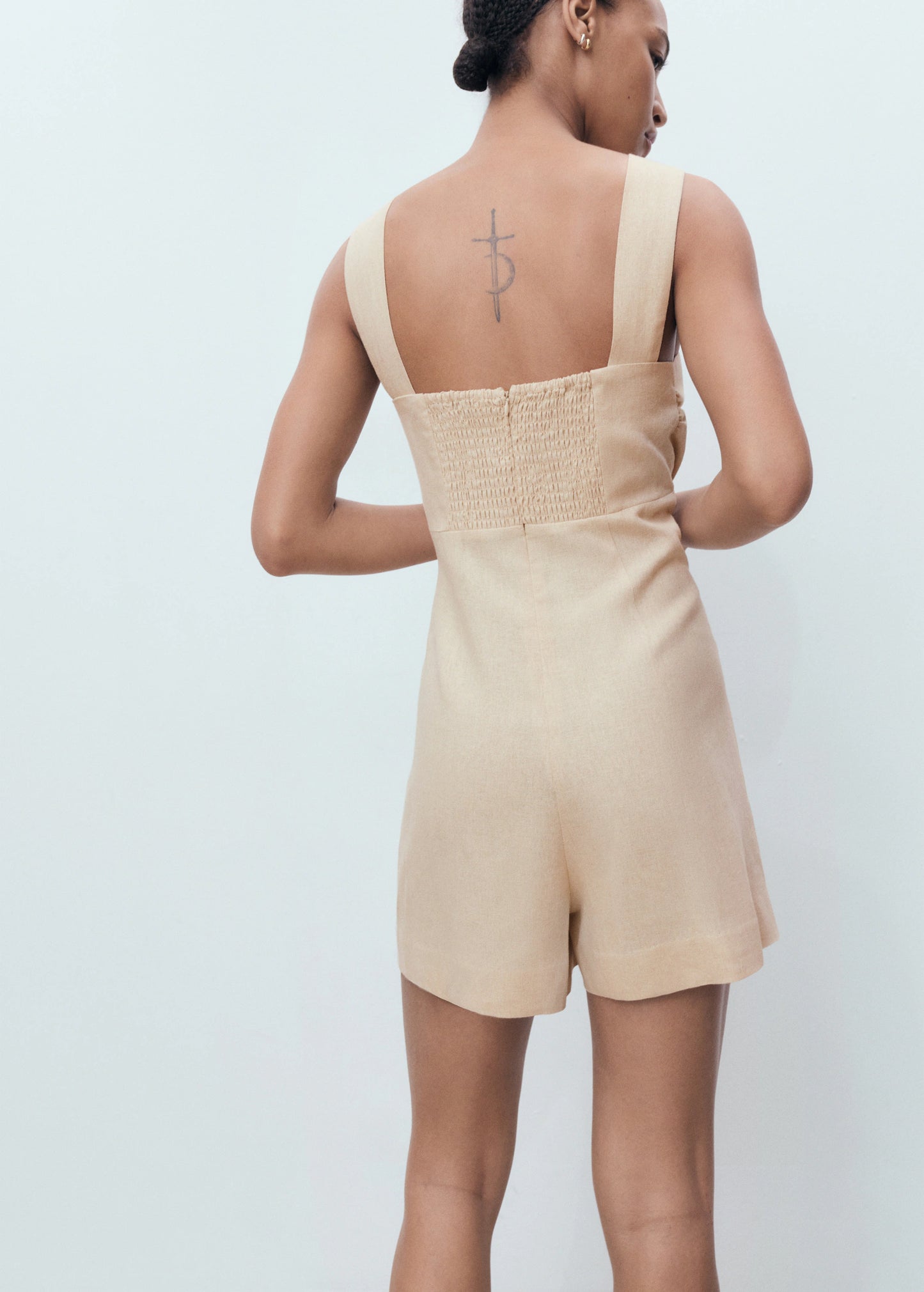 Linen Jumpsuit With Hoop Detail