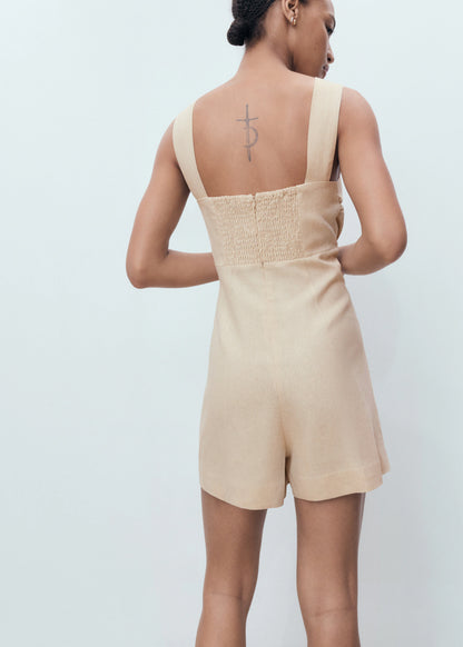 Linen Jumpsuit With Hoop Detail