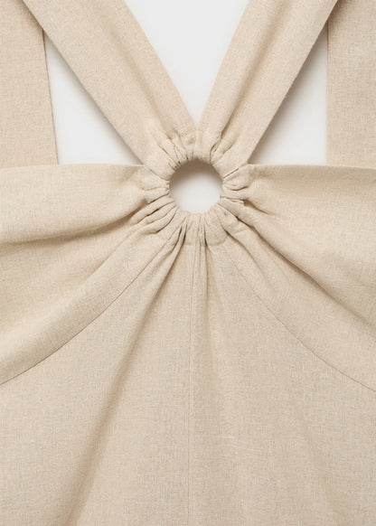 Linen Jumpsuit With Hoop Detail