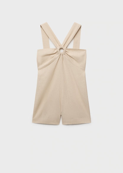 Linen Jumpsuit With Hoop Detail