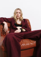 Linen Suit Jacket With Frayed Ends