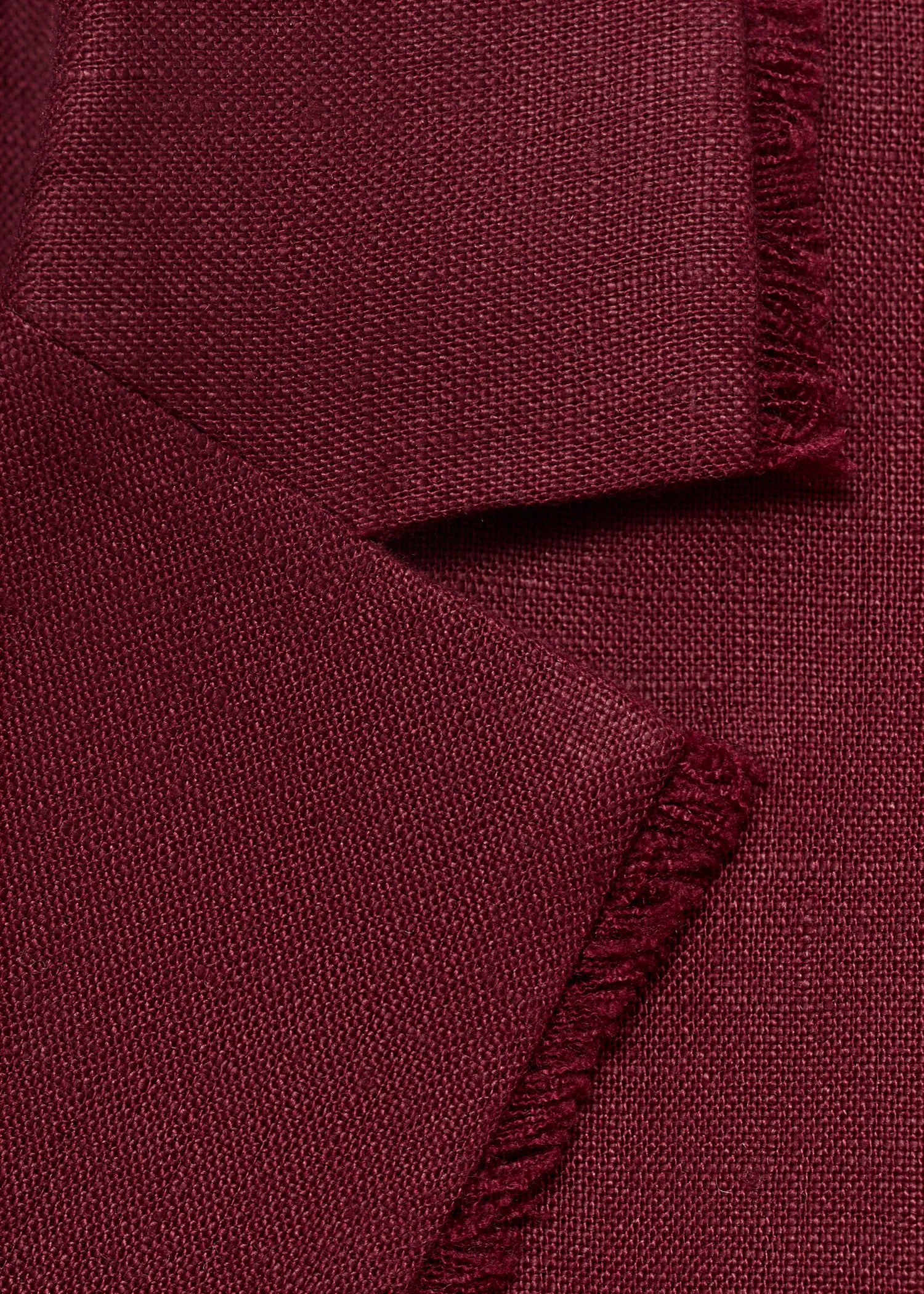 Linen Suit Jacket With Frayed Ends