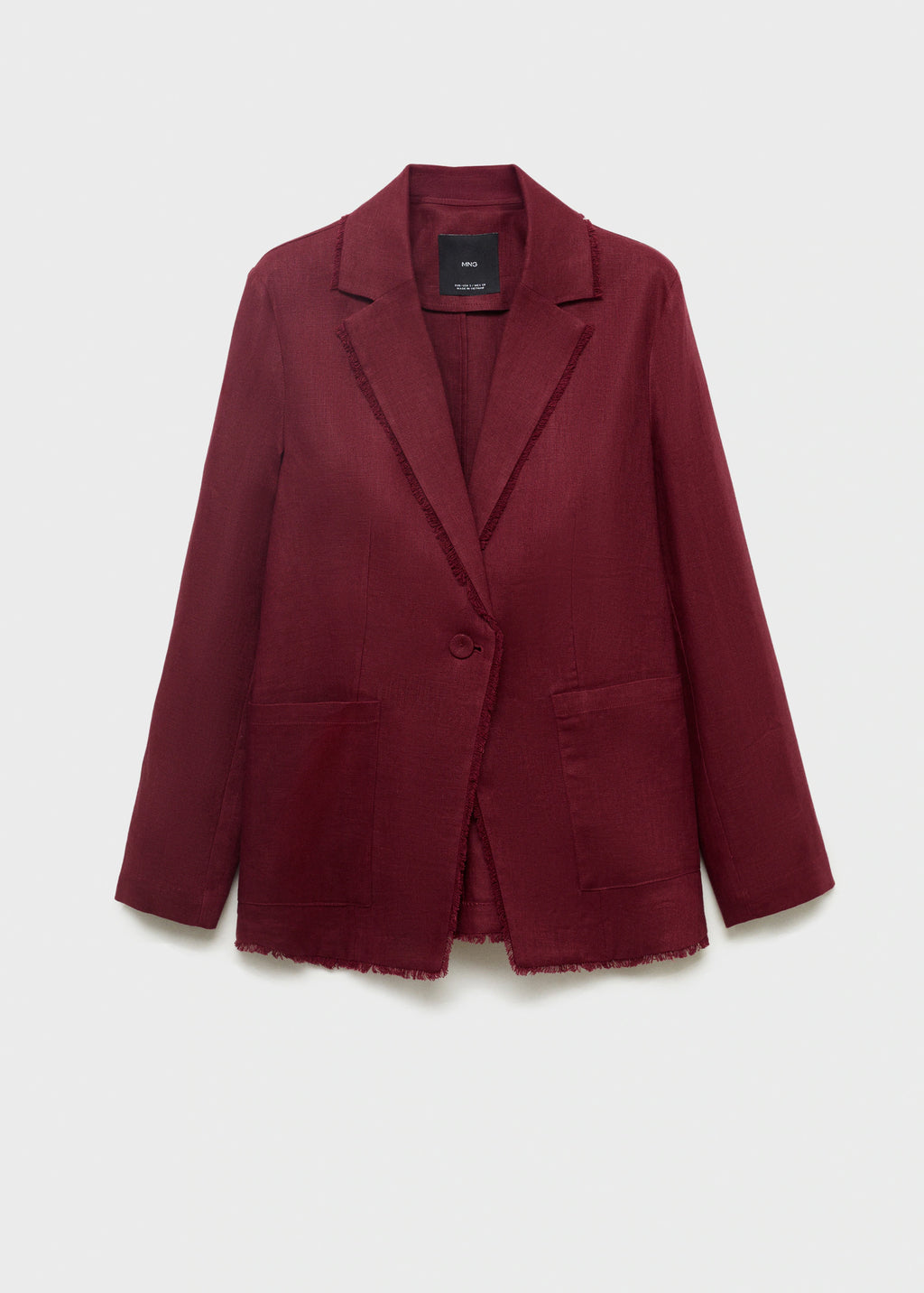 Linen Suit Jacket With Frayed Ends