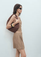 Linen Blend Cross Back Top