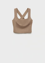 Linen Blend Cross Back Top