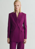 Linen Blend Double Breasted Suit Jacket