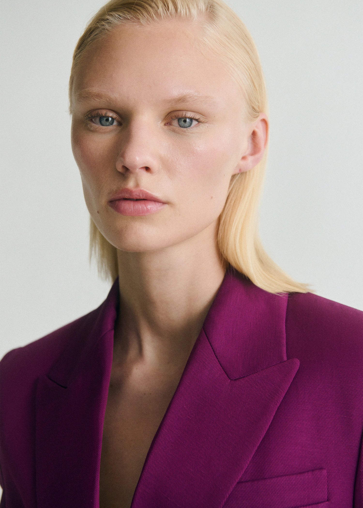 Linen Blend Double Breasted Suit Jacket