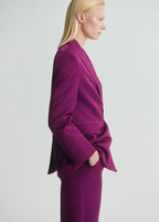 Linen Blend Double Breasted Suit Jacket