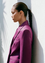 Linen Blend Double Breasted Suit Jacket