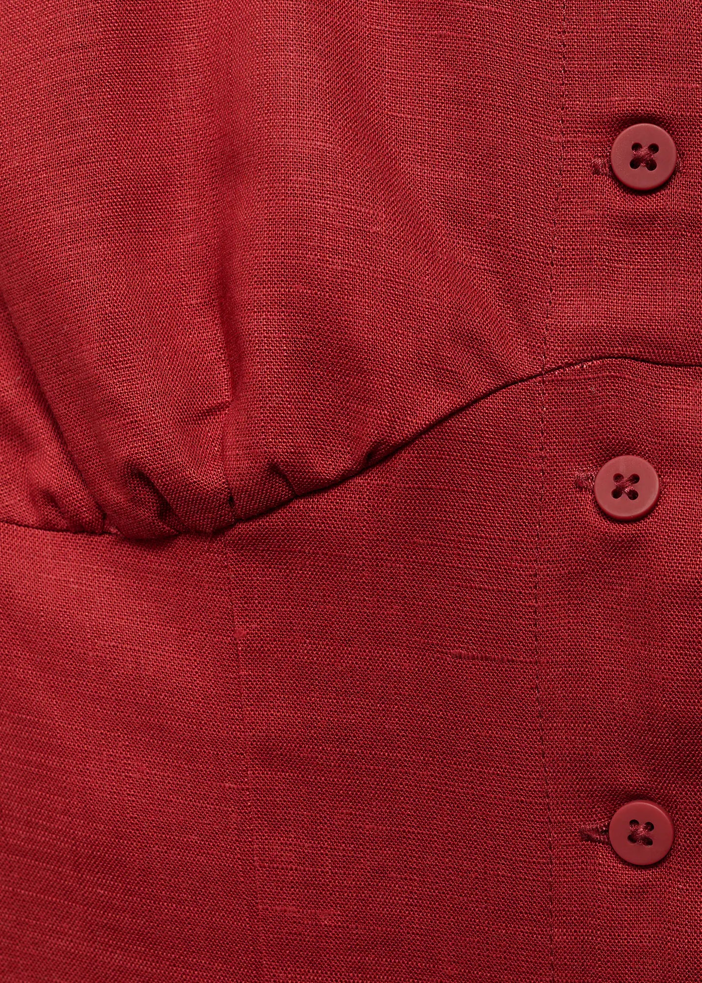 Linen Blend Dress With Buttons